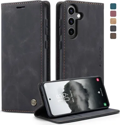 Image de Samsung Galaxy S24 5G Housse en cuir Premium Flip Case Noir