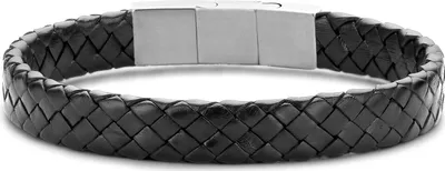 Produktbild von Frank1967 - 7FB-0727 - Gevlochten Armband Zwart met Stalen Sluiting - Heren