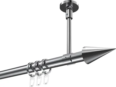 Produktbild von Interdeco Gardinenstange / Vorhangstange Chrom, Typ Sonette Savio (Kegel) Deckenmontage, 20 mm Ø 1-läufig, 120 cm
