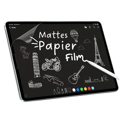 Produktbild von 2x Papier Schutzfolie für iPad Pro 11" 2024 – Blendfreies Mattes PET zum Zeichnen