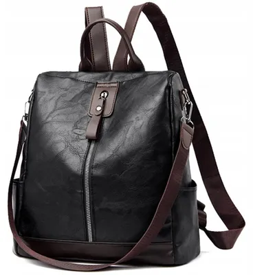Produktbild von Likado L517 Damen Rucksack Tasche 2in1 Elegant Schwarz Kunstleder