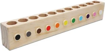 Image de Porte-crayons en bois pour enfants avec 11 compartiments - Rangement pour fournitures scolaires - En bois massif - Pour l'école, le bureau et la maison