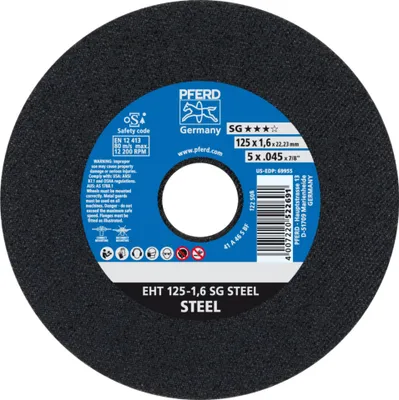 Produktbild von Pferd Trennscheibe für Metall Durchmesser 125x1,6mm Bohrung 22,23mm gerade - 61331122