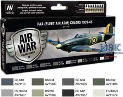 Produktbild von Vallejo 71.147 - Farb-Set FAA (Fleet Air Army) 1939-1945, 8x17ml