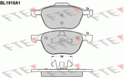 Produktbild von FTE 9010499 Bremsbeläge Satz Vorne Bremsklötze für FORD FOCUS III Turnier Kuga Mk2 (DM2) Focus II Schrägheck (DA, HCP, DP) Focus II Kombi FOCUS III
