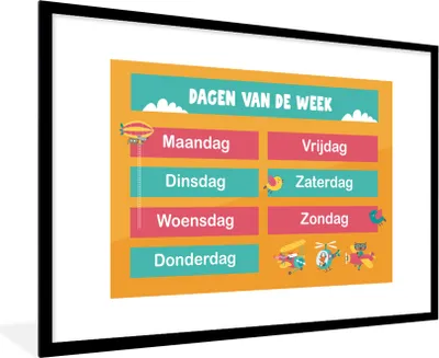 Produktbild von MuchoWow® MuchoWow® Gerahmtes Poster Kindergarten - Woche - Pädagogisch - Mädchen - Jungen - Kinder 90x60 cm - Poster mit zchwarzem Bilderrahmen - Wanddekoration - Fotos