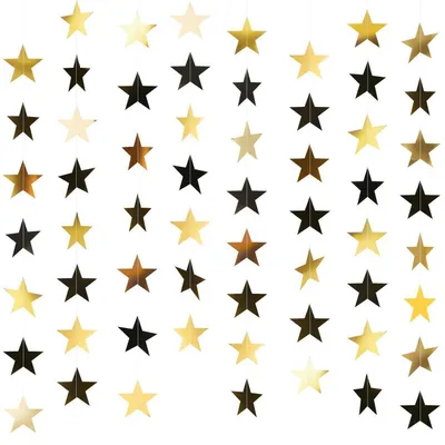 Immagine prodotto di Ghirlanda di stelle, colore nero e oro, set da 10, lunghezza 40 metri