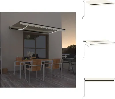 Produktbild von vidaXL Automatische Markise mit LED & Windsensor 450x350 cm Creme -  Markisen
