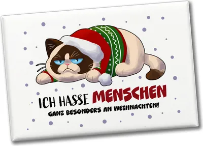 Produktbild von Ich hasse Menschen – besonders an Weihnachten Souvenir Magnet mit grimmiger