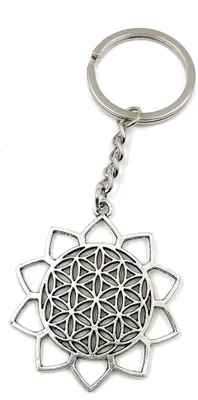 Imagen del producto de Llavero Onwomania – "Mandala Círculos Yantra" – Amuleto de la suerte de metal, ideal como regalo, por ejemplo, para la mejor amiga, el mejor amigo, mamá