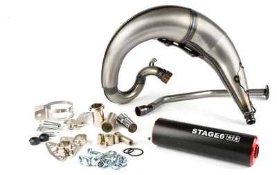 Produktbild von Auspuffanlage Stage6 schwarz rot Streetrace CNC mit ABE für Aprilia SX 50