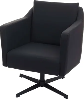 Produktbild von Lounge-Sessel MCW-H93b, Sessel Cocktailsessel Relaxsessel mit Fußkreuz, drehbar Kunstleder schwarz