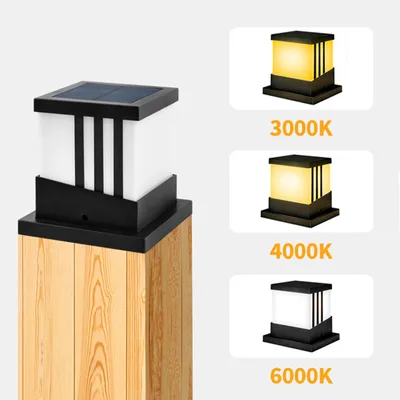 Produktbild von Solarlaterne Gartenleuchte 133x133x133 cm, 3 Lichtmodi, IP65 wasserdicht, Dämmerungssensor, Pfostenleuchte