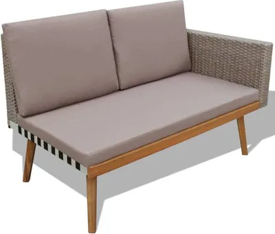 Produktbild von vidaXL 4-tlg. Garten-Lounge-Set mit Auflagen Poly Rattan Grau