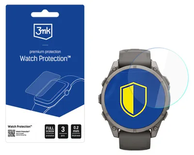 Imagen del producto de Cristal híbrido para Garmin Fenix 9 de 47 mm, protección para relojes 3mk, paquete de 3 unidades