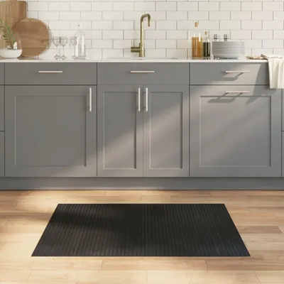 Produktbild von Design Teppich Rechteckig Schwarz 70x100 cm Bambus, Designerteppiche 2024 Neu