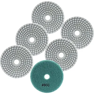 Produktbild von Diamant Nass Polierscheiben 6 Stück 100mm Körnung 800 für Granit Marmor Kunststein Quarz