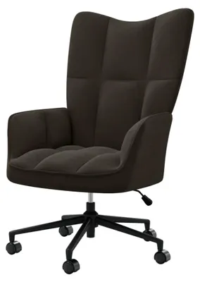 Produktbild von Relaxsessel mit Rückenlehne, Einzelsessel für Wohnzimmer und Schlafzimmer, Dunkelgrau Samt