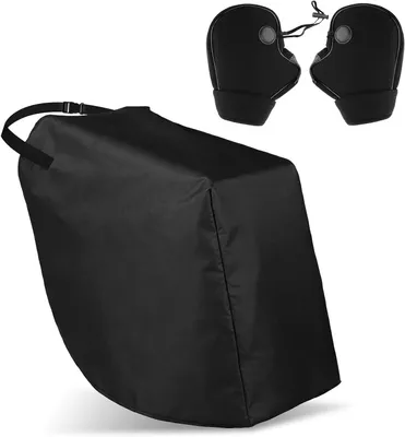 Produktbild von Motorradabdeckung - Beinschutz für Roller - Schutz vor Kälte - Wind- und wasserdicht - Set aus 2 Stück - Schwarz