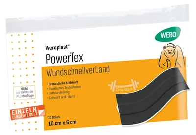 Produktbild von Weroplast PowerTex Wundschnellverband 10 x 6 cm, 10 Stk/Pkg