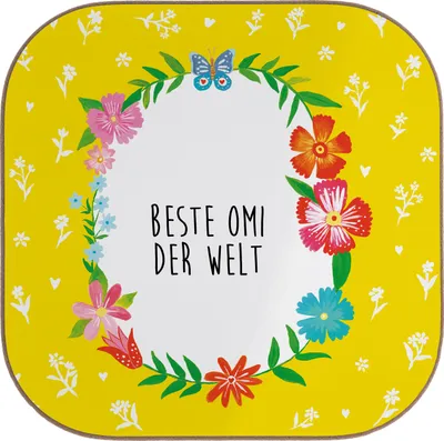 Produktbild von Mr. & Mrs. Panda Tischuntersetzer Omi - Weiß - Geschenk, Coaster, Omma, Untersetzer für Gläser, Tassen, Bester, gläseruntersetzer, Omi. Großpapa, Großmutter, Tasse