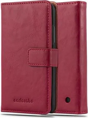 Produktbild von Cadorabo Hülle für Nokia Lumia 640 Schutzhülle in Rot Handyhülle Book Tasche Case Etui Luxury