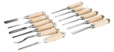 Produktbild von 12tlg Bildhauer Meißel Set Präzisions Werkzeug Holzschnitzerei
