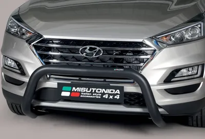 Produktbild von J&J AUTOMOTIVE | Ladekantenschutz Stoßstange Schweller Für Hyundai Tucson 2018-2021 Ø 76mm Schwarz, Edelstahl Chrom, Auf Stoßfänger, Hinten, Stoßstangen, Ladekantenschutz, Kofferraum Schutz
