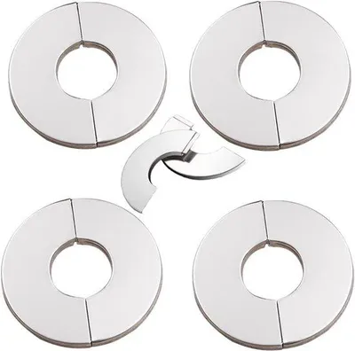 Produktbild von Rohrkragen Set - Abdeckringe - Sanitärverarbeitung - Verchromter Stahl - 24mm - Silber