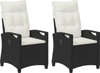 Immagine prodotto di vidaXL Sedia da giardino 2 pezzi Nero e crema 56 x 60 x 112 cm