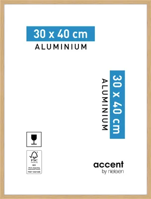 Produktbild von accent by nielsen Aluminium Bilderrahmen Duo, 30x40 cm, Eiche