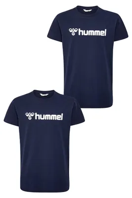 Zdjęcie produktu dla hummel zestaw 2 koszulek z logo z bawełny organicznej rozmiar: 128