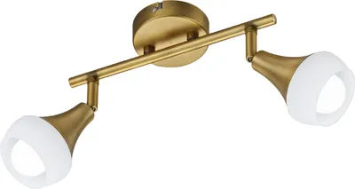 Produktbild von Design Deckenstrahler Metall Alt-Messing, Lampenschirme Glas, Flurlampe, Spots