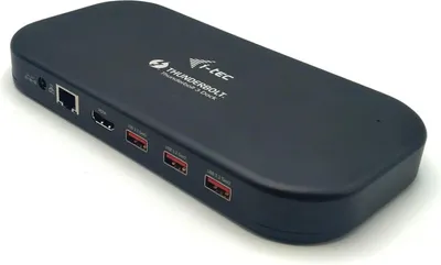 Produktbild von i-tec Thunderbolt 3/USB-C Dual 4K Docking Station + USB-C to DisplayPort Cable (1,5 m) + Power Delivery 60W, Kabelgebunden, Thunderbolt 3, 60 W, 3,5 mm, 10,1000,100 Mbit/s, Schwarz