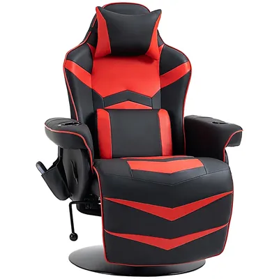 Produktbild von Gamingstuhl Gamingsessel Massagefunktion neigbare Lehne Fußstütze 120 kg