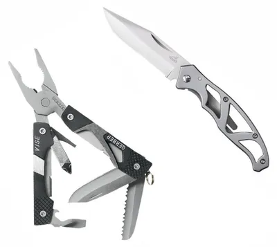 Produktbild von Gerber Schraubstockzange und Mini Paraframe Messerset