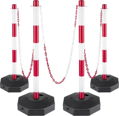 Produktbild von Parkierhelfer - 4 Stangen - Sicherheit/Warnung - Stabil - 84 CM Länge - ABS - Rot-Weiß