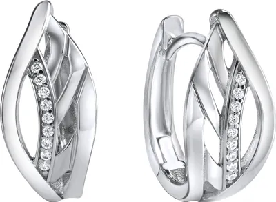 Produktbild von Damen Klappcreolen 925 Sterling Silber Zirkonia