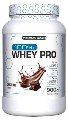 Image de Whey protéine - Pharmapure - 100% Whey Pro (900g) - Saveur Chocolate