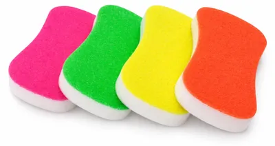Produktbild von 4er Set Neon Scheuerschwamm grün