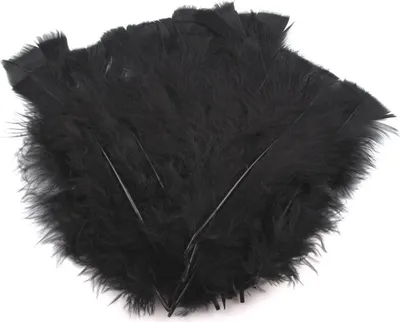 20 Natur-Putenfedern, 11-17cm, Farbwahl, unterschiedliche Farben - DIY Deko Federn schwarz