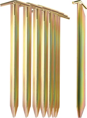 Produktbild von com-four® 8x Zelt-Heringe aus Stahl - lange und robuste Erdnägel mit T-Profil für Camping und Outdoor - ideal für normalen und harten Boden