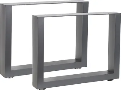 Produktbild von Melko Tischgestell 2er Set Kufen Stahl Tischbeine Industrie - Grau 64x40 cm