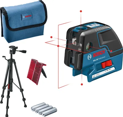 Produktbild von Bosch GCL 25 Professional, 4°, 635 Nm (< 1 mW), Punkt-Ebene, Schwarz, Blau, 1/4,5/8", 60 h