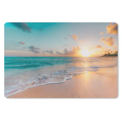 Produktbild von MuchoWow® Mauspad Mousepad Sonnenuntergang - Strand - Meer - Sommer - Blau 27x18 cm - Mousepads - Maus Mat - Pad - Mausunterlage - Büroartikel - Desk Matten