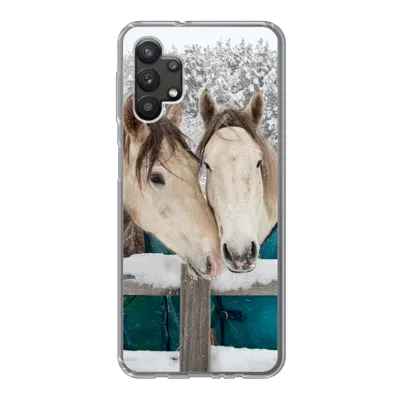 Produktbild von MuchoWow® Handyhülle Schutzhülle Hülle für Samsung Galaxy A32 5G Pferde - Decke - Schnee Silikon Softcase Handy Hülle - Softcase