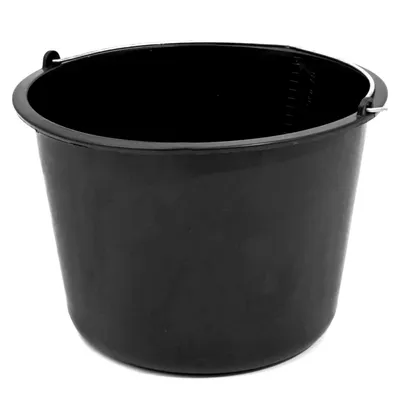 Produktbild von Baueimer Mörtelkübel Mörteleimer 16 L Baustelle Putzeimer 34 cm Zementeimer Schwarz Eimer Wassereimer
