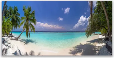Produktbild von Tulup Leinwand-Bilder 140x70 Wandbild Canvas Kunstdruck Meer Strand Palmen Landschaft