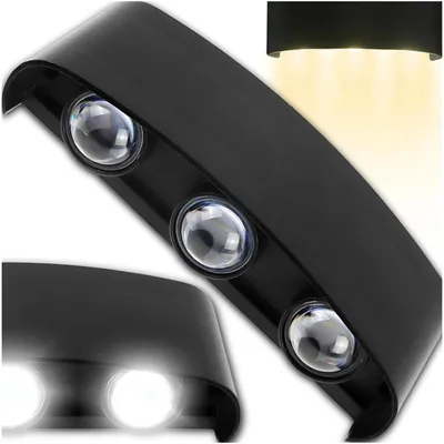 Obrázok produktu pre LED nástenné svietidlo Up & Down 6 W, IP44, 4000 K, 1100 lm, čierne