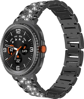 Obrázek produktu pro náramek z nerezové oceli s diamantovým vzorem černý pro Samsung Galaxy Watch 8 / 8 Classic
